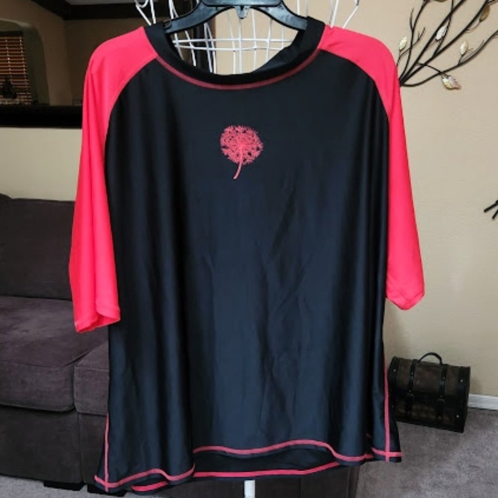 NWT Fashion World Dandelion sz 3X red / black shirt
